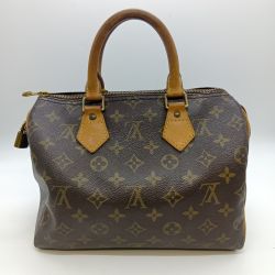 ◎◎ LOUIS VUITTON ルイヴィトン モノグラム スピーディ25 ハンドバッグ M41528 ブラウン ジップ引手部分破れ有 Cランク