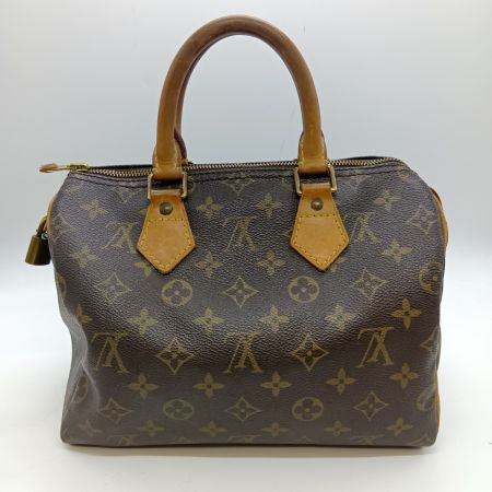 LOUIS VUITTON ルイヴィトン モノグラム スピーディ25 ハンドバッグ M41528 ブラウン ジップ引手部分破れ有