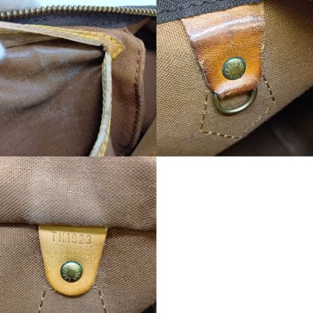  LOUIS VUITTON ルイヴィトン モノグラム スピーディ25 ハンドバッグ M41528 ブラウン ジップ引手部分破れ有