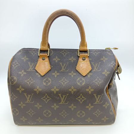  LOUIS VUITTON ルイヴィトン モノグラム スピーディ25 ハンドバッグ M41528 ブラウン ジップ引手部分破れ有