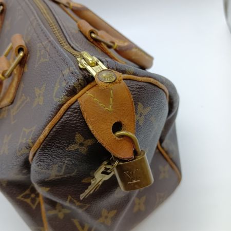  LOUIS VUITTON ルイヴィトン モノグラム スピーディ25 ハンドバッグ M41528 ブラウン ジップ引手部分破れ有