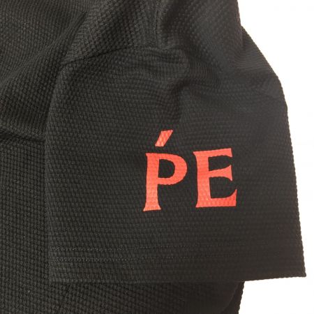  PEARLY GATES パーリーゲイツ パーリーゲイツ 半袖ポロワンピース 黒×レッド ビッグロゴ 織生地 レディース  サイズ1