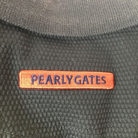  PEARLY GATES パーリーゲイツ パーリーゲイツ 半袖ポロワンピース 黒×レッド ビッグロゴ 織生地 レディース  サイズ1