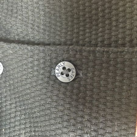  PEARLY GATES パーリーゲイツ パーリーゲイツ 半袖ポロワンピース 黒×レッド ビッグロゴ 織生地 レディース  サイズ1