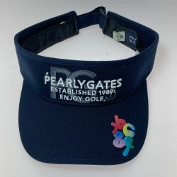 ◎◎ PEARLY GATES パーリーゲイツ サンバイザー ゴルフウェア 35周年シリーズ ユニセックス ネイビー 053-4187202 Bランク