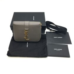 ◎◎ Yves Saint Laurent イブサンローラン サンローラン YSLラインラージジップウォレット GUE532867 グレー Bランク