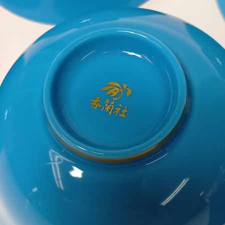  KORANSHA Co. Ltd. 香蘭社 湯呑み 5客セット 花柄 木箱入り 青