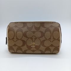  COACH コーチ シグネチャー コスメ ポーチ C7359 カーキ Aランク