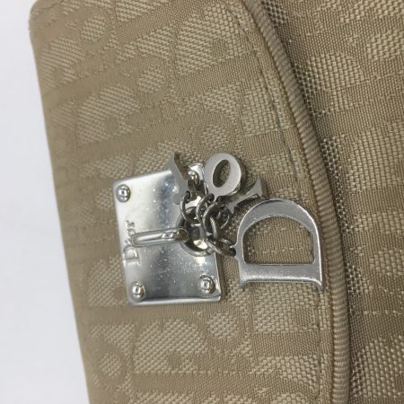  Christian Dior クリスチャンディオール 3つ折り財布　トロッター チャーム付 ベージュ
