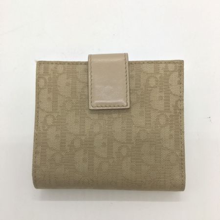  Christian Dior クリスチャンディオール 3つ折り財布　トロッター チャーム付 ベージュ