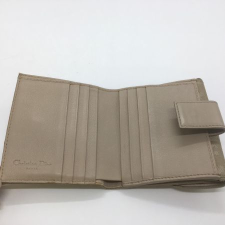  Christian Dior クリスチャンディオール 3つ折り財布　トロッター チャーム付 ベージュ