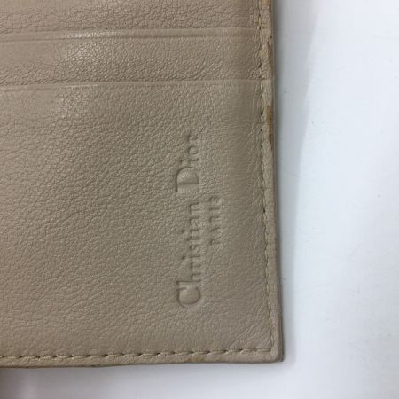  Christian Dior クリスチャンディオール 3つ折り財布　トロッター チャーム付 ベージュ
