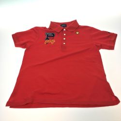 ◎◎ PEARLY GATES パーリーゲイツ 半袖ポロシャツ　 レッド ニコちゃんワッペン Bランク
