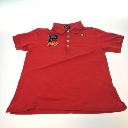  PEARLY GATES パーリーゲイツ 半袖ポロシャツ　 レッド ニコちゃんワッペン