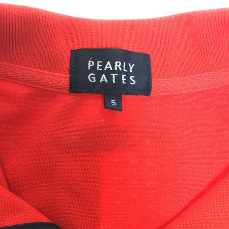  PEARLY GATES パーリーゲイツ 半袖ポロシャツ　 レッド ニコちゃんワッペン