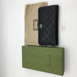 ◎◎ GUCCI グッチ グッチシマ ラウンドジップ長財布 473928 ブラック 473928 ブラック Aランク