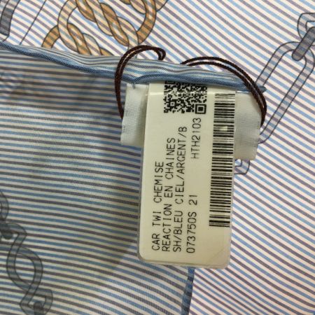  HERMES エルメス スカーフ カレ90 レアクション・アン・シェーヌ シュミ ーズ スカイブルー
