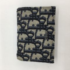  Christian Dior クリスチャンディオール トロッター カードケース 10-BO-0290 ネイビー Bランク