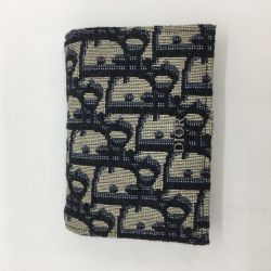 ◎◎ Christian Dior クリスチャンディオール トロッター カードケース 10-BO-0290 ネイビー Bランク