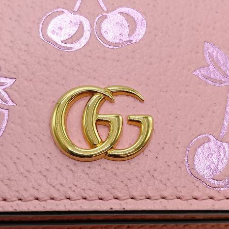  GUCCI グッチ GGマーモント 2つ折り財布 ストリベリー＆チェリーマーモント  456125・203887 ピンク