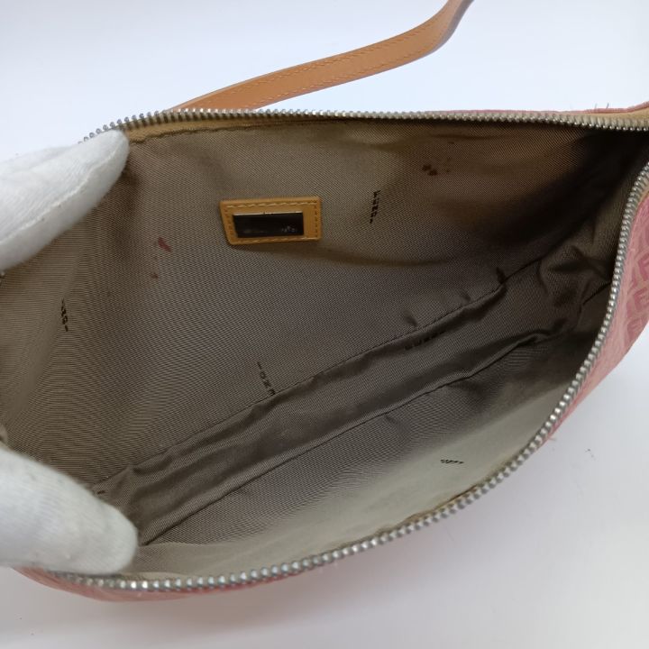 FENDI フェンディ ズッキーノ アクセサリーポーチ ハンドバッグ ピンク