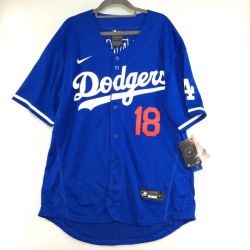 ◎◎ NIKE ナイキ ロサンゼルス・ドジャース 山本由伸 背番号18 レプリカユニフォーム タグ付き サイズ44 ブルー Aランク