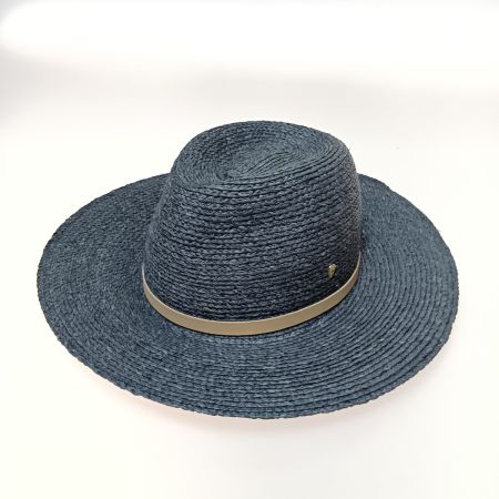  HELEN KAMINSKI HINA Iconic Raffia Braid ストローハット 中折れ帽子 ネイビー