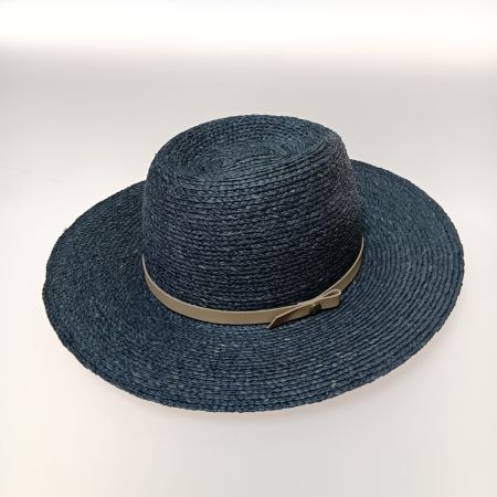  HELEN KAMINSKI HINA Iconic Raffia Braid ストローハット 中折れ帽子 ネイビー