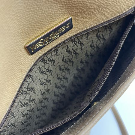  Yves Saint Laurent イブサンローラン イブサンローラン ショルダーバッグ　YSL ロゴ 金具  ベージュ ベージュ