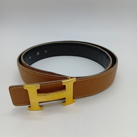  HERMES エルメス コンスタンスベルト リバーシブル ブラウン x ブラック