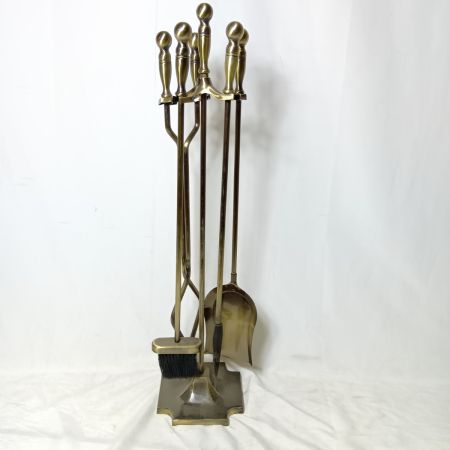   ブラス暖炉ツールセット ファイヤーツール ５点セット アンティーク仕上げ