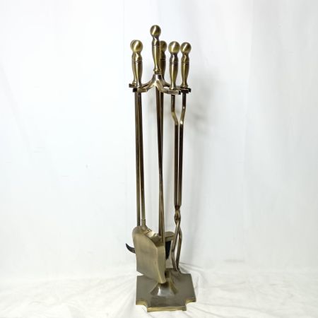   ブラス暖炉ツールセット ファイヤーツール ５点セット アンティーク仕上げ