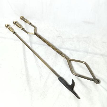   ブラス暖炉ツールセット ファイヤーツール ５点セット アンティーク仕上げ