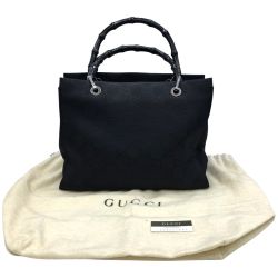 ◎◎ GUCCI グッチ ハンドバッグ　 バンブー 　ナイロン 002 1016 200047 ブラック Cランク