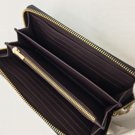  COACH コーチ ラウンドファスナー財布　シグネチャー モノグラム プリント CF521 ネイビー