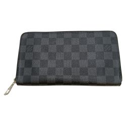 ◎◎ LOUIS VUITTON ルイヴィトン ダミエ グラフィット ジッピー オーガナイザー 長財布 N63077 ブラック Bランク