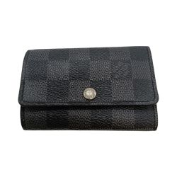 ◎◎ LOUIS VUITTON ルイヴィトン ダミエ・グラフィット ミュルティクレ6 6連 キーケース N62662 ブラック Bランク