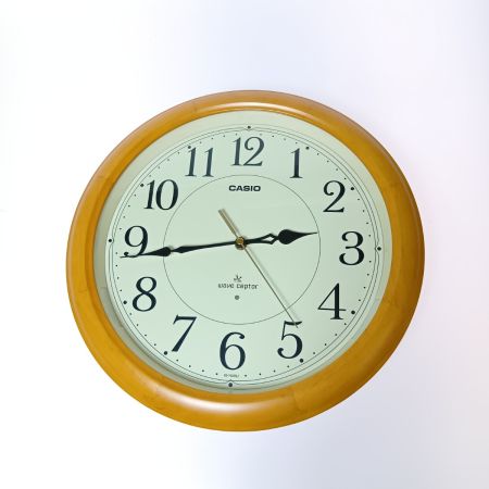  CASIO カシオ 壁掛け時計 電波時計 アナログ IQ-1150NJ 白木