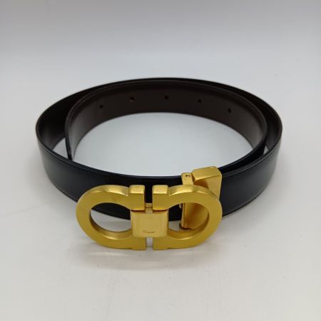  Ferragamo フェラガモ ダブルガンチーニ ベルト ブラック×ゴールド(金具)