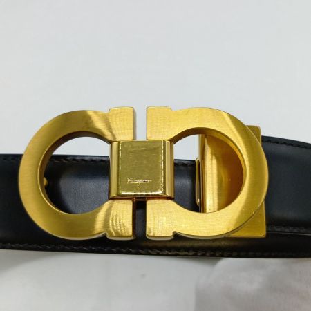  Ferragamo フェラガモ ダブルガンチーニ ベルト ブラック×ゴールド(金具)