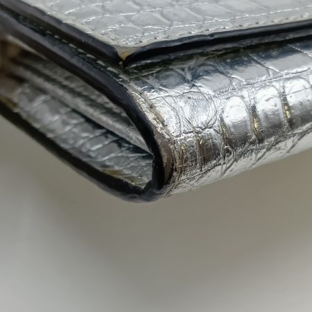 JIMMY CHOO ジミーチュウ マルティナ 長財布 JCロゴ クロコ型押し シルバー