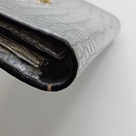  JIMMY CHOO ジミーチュウ マルティナ 長財布 JCロゴ クロコ型押し シルバー