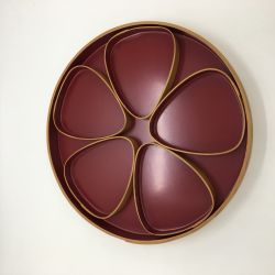 ◎◎  秋田杉による大館曲げわっぱ 幸助曲げ師  丸盆と小皿５枚  Aランク