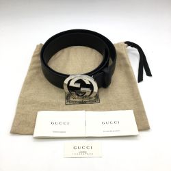◎◎ GUCCI グッチ ベルトインターロッキングGG布袋付 411924 601254  ブラック Bランク