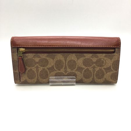  COACH コーチ 長財布  カラーブロックシグネチャー C2327 ブラウン