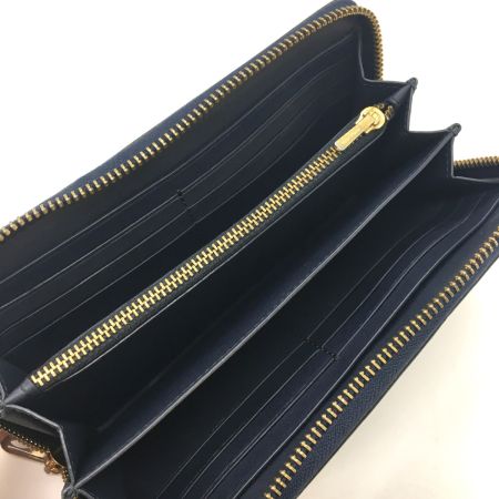  COACH コーチ ラウンドファスナー財布 シグネチャー C4452 ネイビー