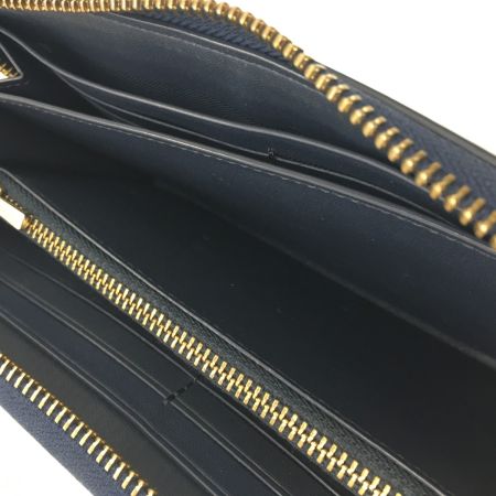  COACH コーチ ラウンドファスナー財布 シグネチャー C4452 ネイビー