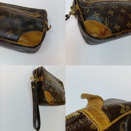  LOUIS VUITTON ルイヴィトン モノグラム マルリードラゴンヌGM セカンドバッグ M51825 ブラウン ベタつき有 ジャンク