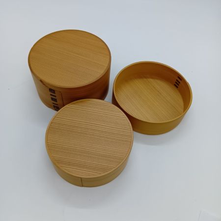   曲げわっぱ 丸弁当箱 2段