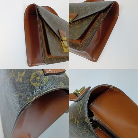  LOUIS VUITTON ルイヴィトン モノグラム モンソー ビジネスバッグ ストラップ・カギ無 M51185 ブラウン ポケット中ベタつき有